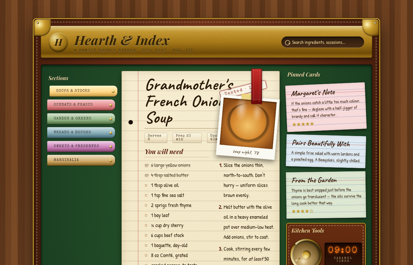 Preview: Hearth & Index — leather-bound recipe binder